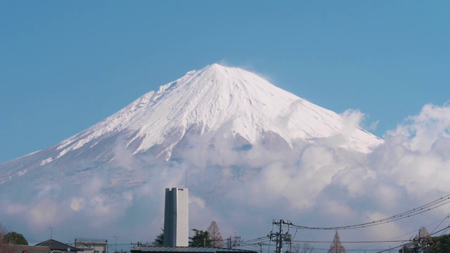 日本静冈县Fujinomiya市的富士山景色视频素材