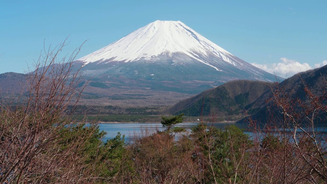 从本须子湖看富士山视频素材