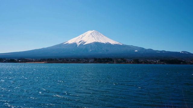 从川口湖看富士山视频素材