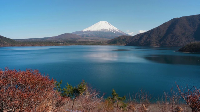 从本须子湖看富士山视频素材