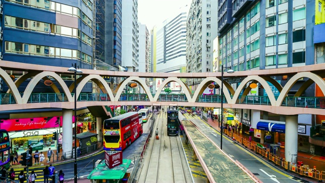 香港铜锣湾地区的交通情况视频素材