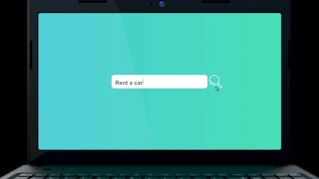 搜索栏元素设计，打字租车，电脑屏幕上的搜索框视频素材