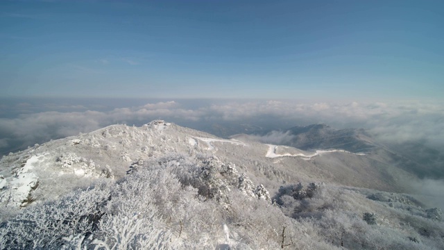 德女山(国家公园)雪琴峰雪景视频素材