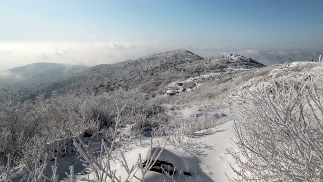 德岳山(国家公园)乡角峰雪景视频素材