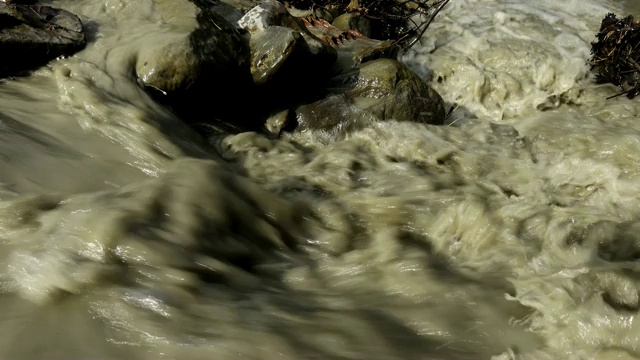 河水浑浊湍急视频素材