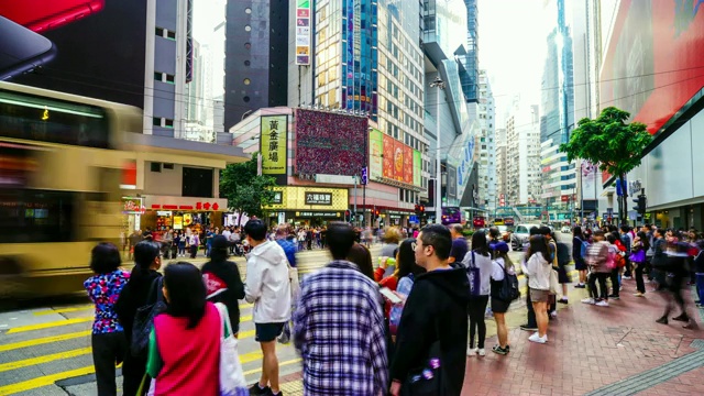 香港铜锣湾拥挤的人群视频素材