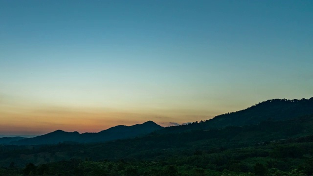 美丽的变换阴影日落天空在山，金色的天空，时间流逝视频视频素材