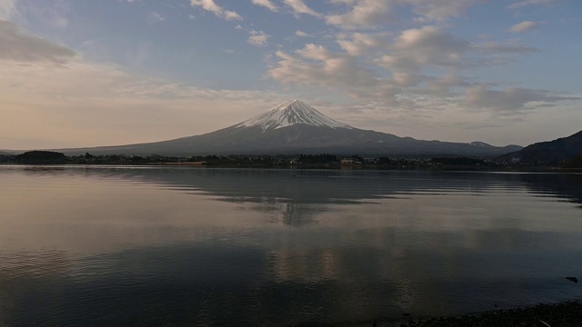 富士山日出和川口湖鸭子视频素材