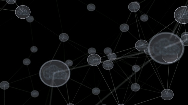 4k分辨率的云连接在3D空间未来数字抽象背景的科学和技术视频素材