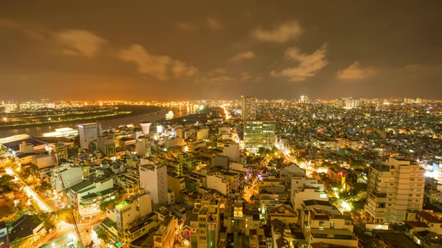 越南胡志明市的夜景。视频素材