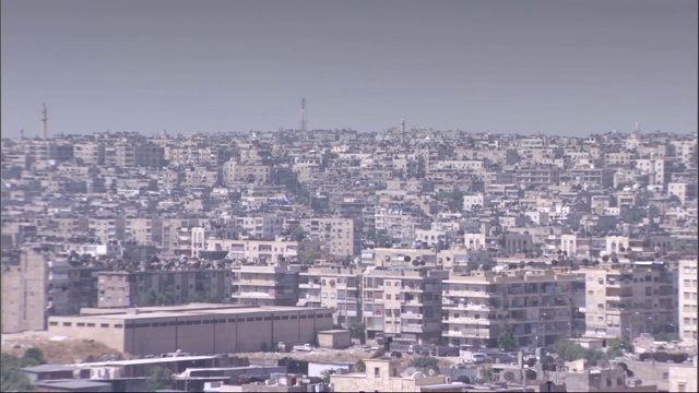 叙利亚内战前的大马士革和阿勒颇城的概貌。Aleppo-Damascus /叙利亚09/30/2015视频素材