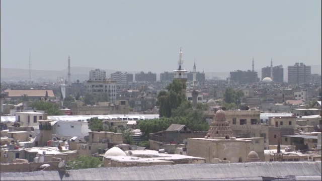 叙利亚内战前的大马士革和阿勒颇城的概貌。Aleppo-Damascus /叙利亚09/30/2015视频素材