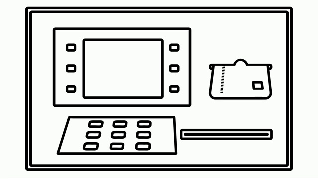 ATM图形动画信用卡取钱大头针(4K)视频下载