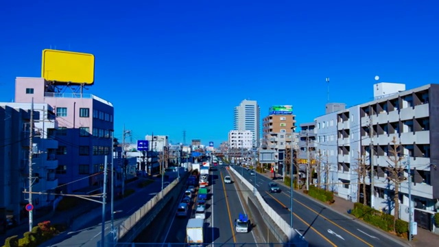 在东京奈日的八原路口，交通堵塞的时间流逝视频素材