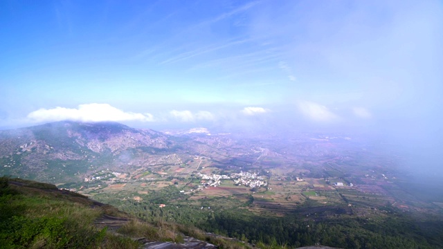 美丽的风景，南迪山，卡纳塔克邦。视频素材