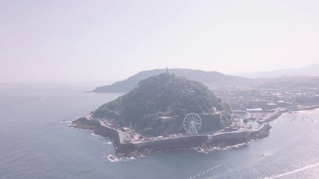 SanSebastian(多诺斯蒂亚)空中观景视频素材