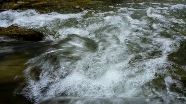 小河中的流水和飞溅视频素材