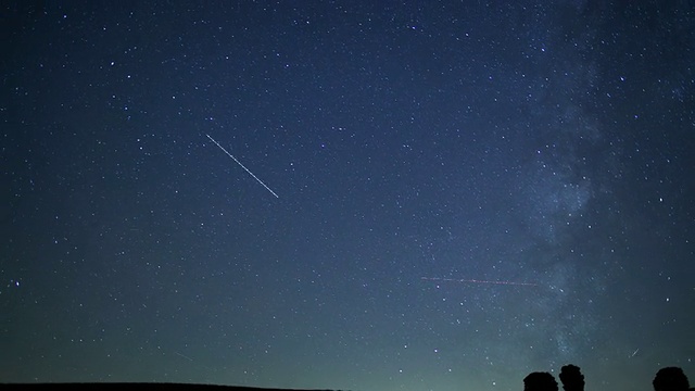 星星的时间在农场上空流逝视频素材