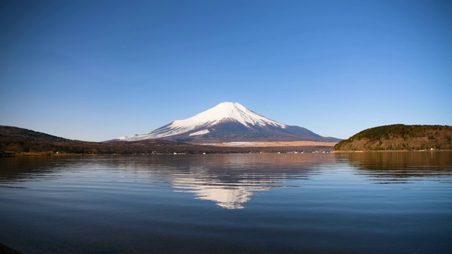 山中湖的富士山景观视频素材