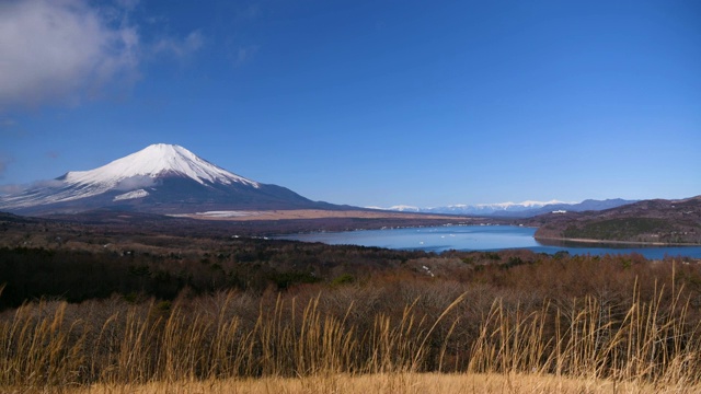 延时拍摄:富士山和山中湖视频素材