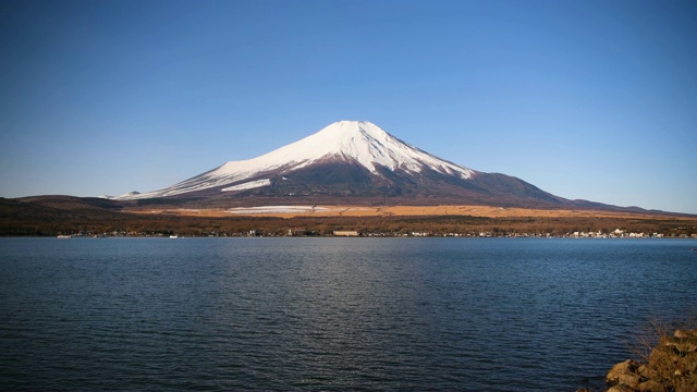 山中湖的富士山景观视频素材