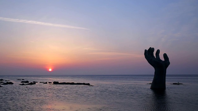 浦项Homigot村(位于朝鲜半岛最东端)的日出景观视频素材