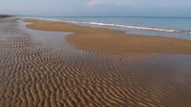 奥马哈海滩，靠近Colleville sur Mer，诺曼底，卡尔瓦多斯，法国。视频素材