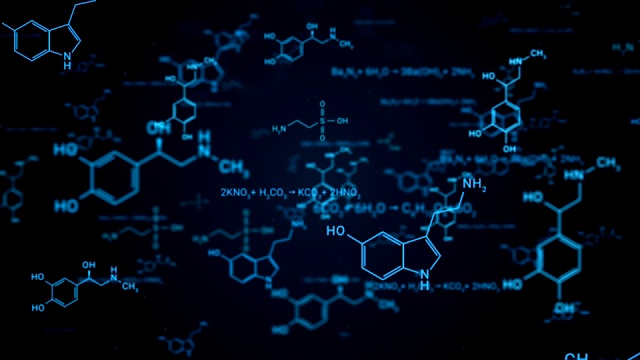 抽象背景与六边形，结构分子，三维渲染科学，技术和医学概念视频素材