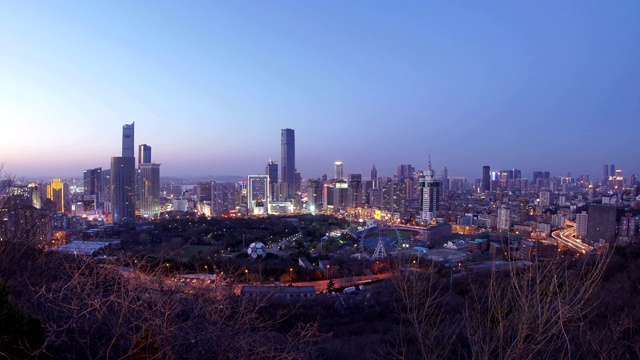 大连城市天际线，日日夜夜时光流逝视频素材