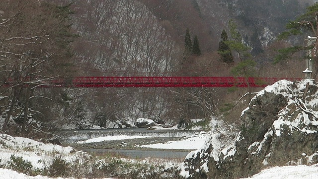 冬天下雪的日本风景视频素材