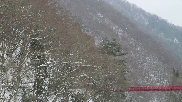 冬天下雪的日本风景视频素材