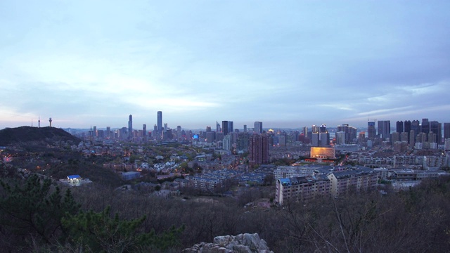 大连城市天际线，日日夜夜时光流逝视频素材