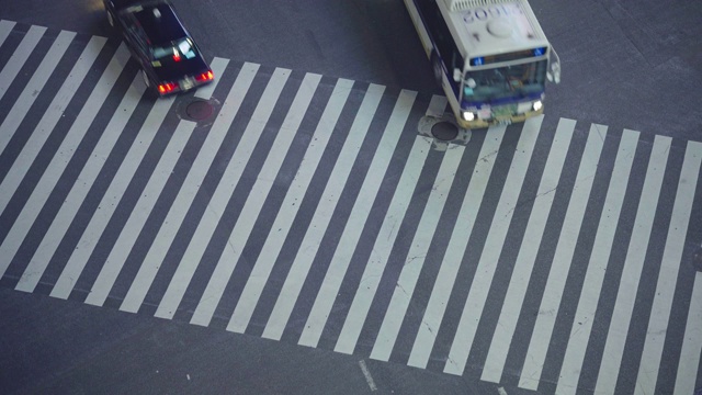 涉谷十字路口行人过马路鸟瞰图视频素材