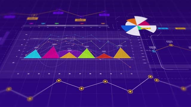 3D动画的商业图形和图表。金融概念视频素材