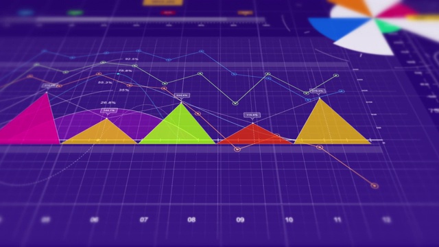 3D动画的商业图形和图表。金融概念视频素材