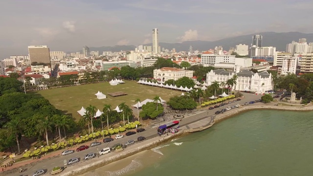 无人机拍摄马来西亚槟城美丽的风景视频素材