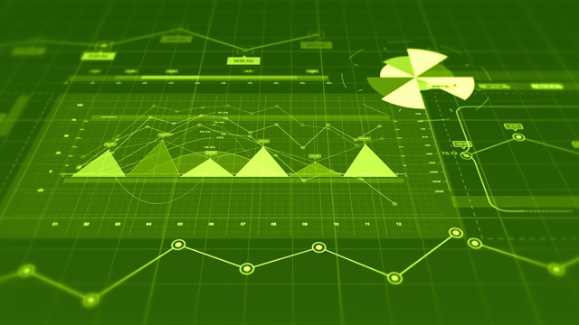 3D股票市场业务数据可视化。图形和图表。视频素材