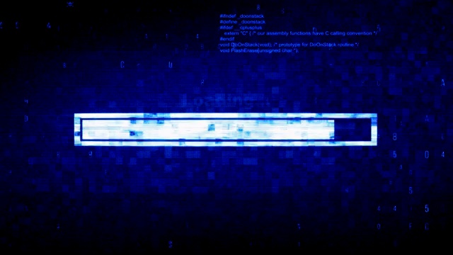 钓鱼攻击文本数字噪声抽搐小故障失真效果错误循环动画。视频素材