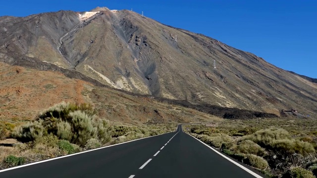 时间流逝POV汽车旅行的道路泰德火山，泰德国家公园，特内里费，加那利群岛，西班牙视频素材