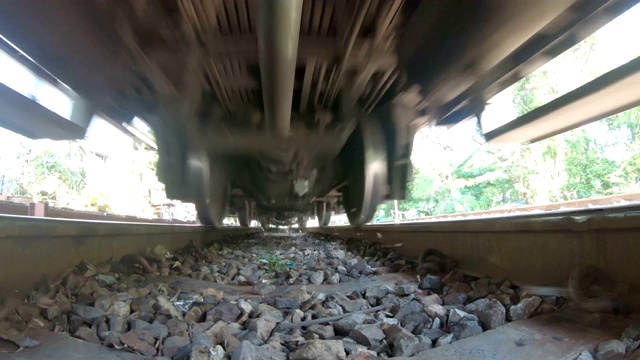 俯视旧铁路机车视频素材