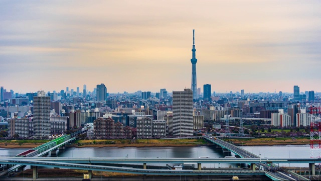 日以继夜的东京城市景观，日本视频素材