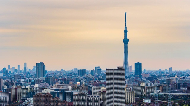 日以继夜的东京城市景观，日本视频素材