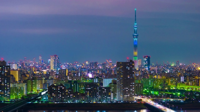 东京夜景的时间流逝，日本视频素材