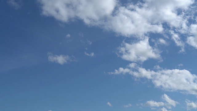 只有夏天的蓝天和变幻莫测的白云在飞翔。全高清时间流逝镜头视频素材