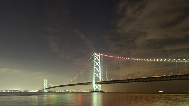 时光流逝-明石海峡大桥之夜视频素材