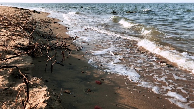 海滩上的波浪视频素材