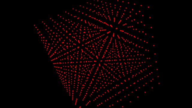 3d立方体的黑色粒子旋转对角线上的白色背景。视频素材