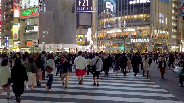 日本东京4K WS涉谷十字路口视频素材