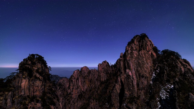 黄山庐山-黑夜到白天-时光流逝，中国视频素材