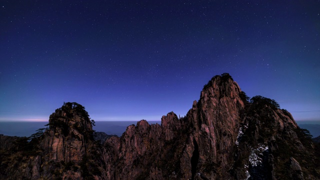 黄山庐山-黑夜到白天-时光流逝，中国视频素材